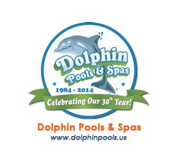 Dolphin Pools and Spas Company Logo With White Background