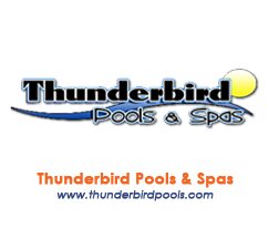 Thunderbird Pools and Spas Logo with White Background